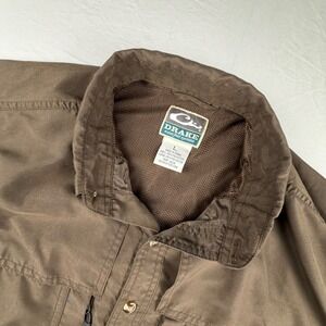 Drake Waterfowl Short Sleeve Fishing Shirt Mens Large Brown Ventilated Pockets